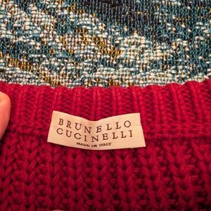 Brunello Cucinelli Burgundy Knit Sweater